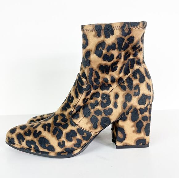 Marc Fisher Shoes - Marc Fisher NWOB Leave2 Block Heel Stretch Animal Print Bootie 7.5